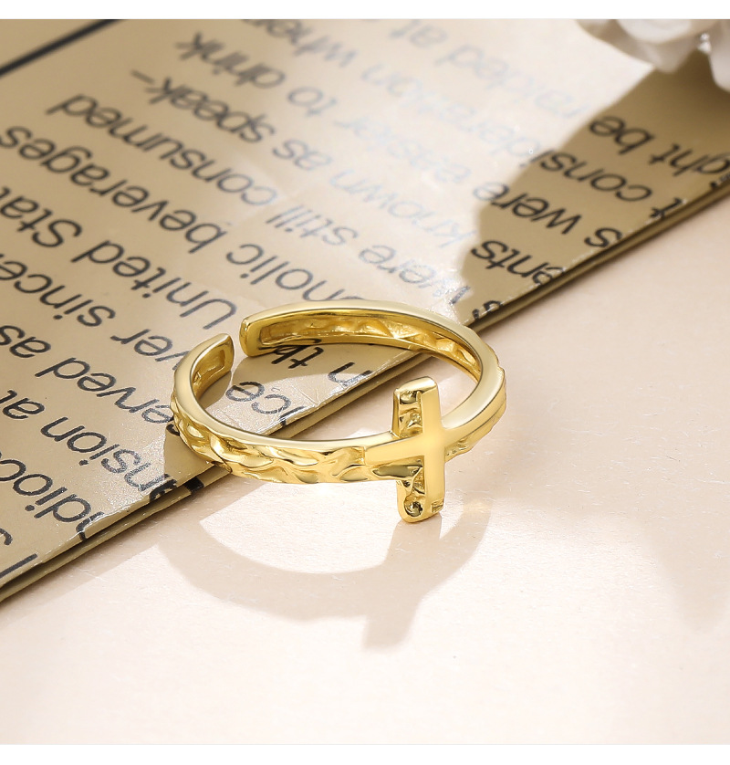 S925  Ring Irregular Wrinkle Texture Open Ring Wholesale display picture 3