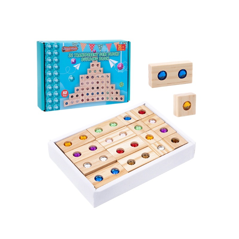 Weiwei Tiger lucha para construir bloques de construcción de rompecabezas grandes gemas acrílicas translúcidos bloques de construcción de escritorio juguetes de construcción de educación temprana