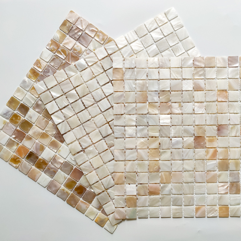 Pearl Shell Mosaic Self-Adhesive Tile Background Wall Kitchen Bathroom Balcony Bathroom Living Room Natural Decoration
