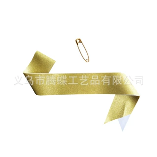 定制葱粉烫金印刷系列肩带派对礼仪带 毕业婚礼退休性别揭示绶带