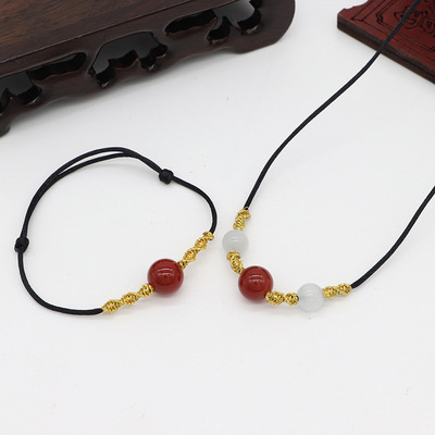 Zhongxing DIY Jewelry parts agate gemstone Necklace Red agate Passepartout Opal Transfer bead Bracelet