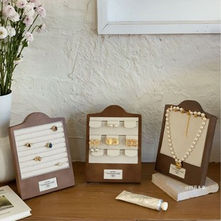 Korean Retro Wooden Jewelry Display Stand Live Display Ring Earrings Earrings Jewelry Store Props