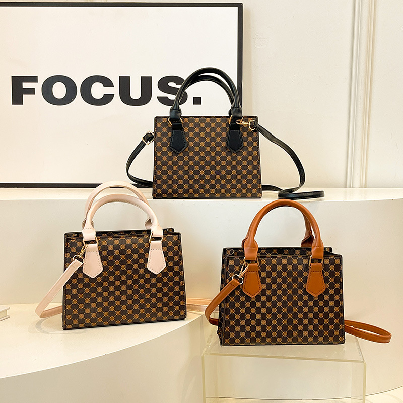 Bolso tote con estampado retro de PU para uso diario