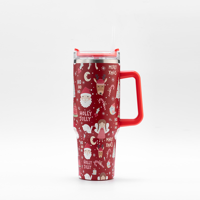 40oz taza de aislamiento de Navidad regalos de Halloween taza de automóvil personalizada de acero inoxidable gran capacidad paja hielo taza de agua image 12