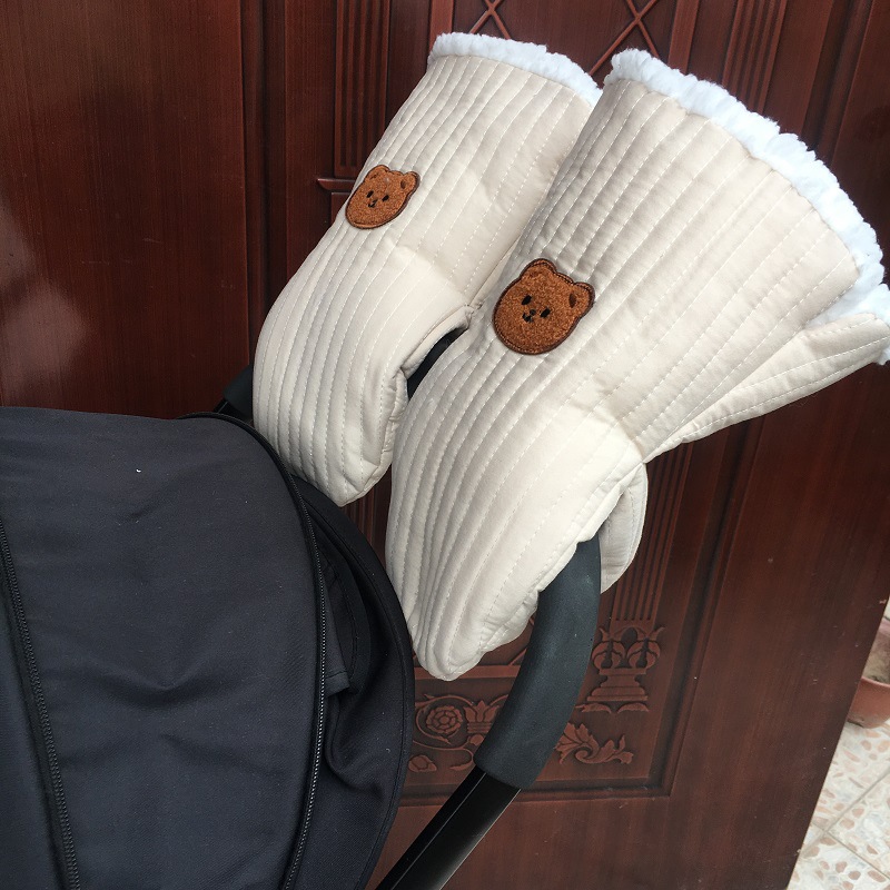 Baby Stroller Warm Gloves, Windproof Baby Fleece-Lined Protective Gloves, Baby Walking Essential, Autumn and Winter Windproof and Cold-Proof, Universal