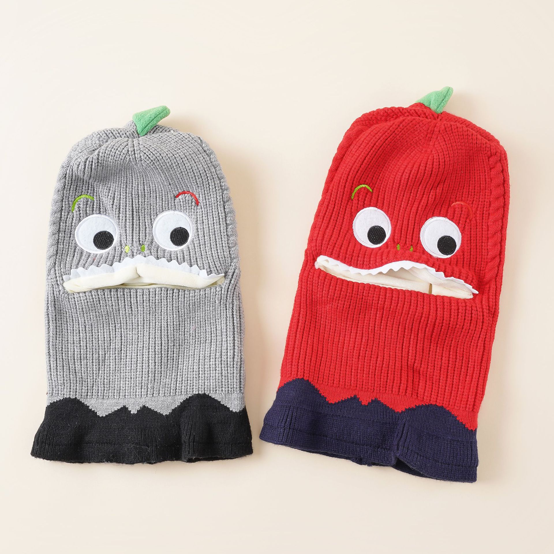 Sombrero para niños Otoño e Invierno estilo coreano bufanda de protección para los oídos forrada de vellón para niños bebé invierno a prueba de viento protección facial integrada marea de sombrero de lana image 1