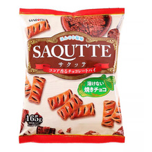 日本进口三立制果SAQUTTE巧克力派盐味夹心饼干注心糕点休闲零食