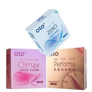 Meituan's Best-Selling Olo Hyaluronic Acid Turtle Dragon Tendon Zero-Sense Refreshing 3-Piece Set of Thin Ultra-Thin Condoms Large Particle Condoms