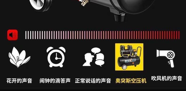 Silent Air Compressor, Oil-Free Air Compressor, High-Pressure Woodworking Spray Paint Portable 220V Air Pump