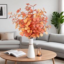 批发尤加利叶假花供应家居装饰亚马逊跨境ins风格 爱心形仿真桉树