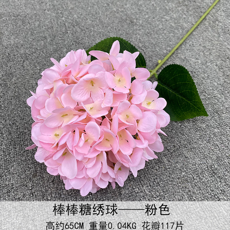 Nuevo en 2025, Decoración de Flores de Hortensia Individual en Forma de Piruleta, Recomendado para Decoración de Salones de Boda, Hoteles y Hogares, Diseño de Arreglos Florales, Decoración Suave