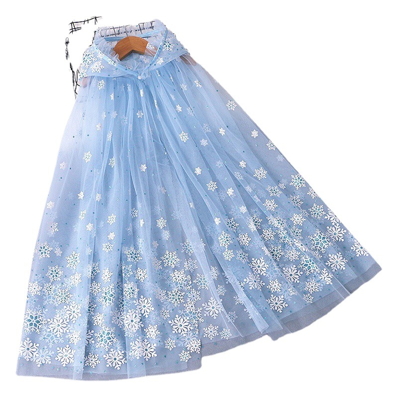Carefully Selected New Frozen-Themed Thin Capes and Cloaks for Children, Stylish Mesh Shawls, Versatile for Outings