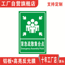 紧急疏散集合点反光指示标志标识防灾减灾消防逃生安全提示牌定制