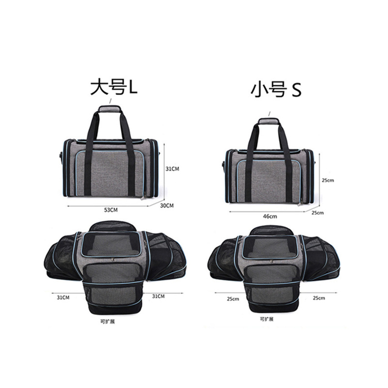 Cat Bag Pet Bag Large Capacity Outing Handheld Bag Four-Sided Expansion Foldable Dog Bag Breathable Cat Cage Wholesale