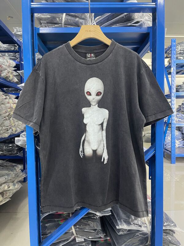 高品質 SAINT MICHAEL ICON ウォッシュ加工 オールド半袖 アメカジ レトロ プリント カップル Tシャツ 男女兼用|undefined