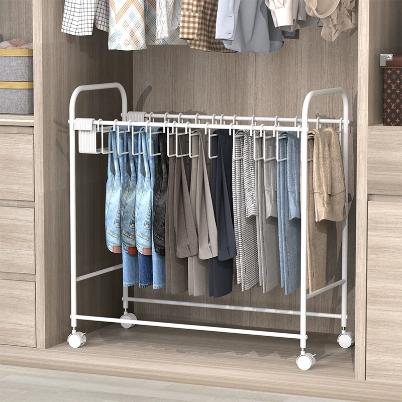 Pants and wardrobe Household multi -layerless hack trousers clip staining artifact landing can move multi -function shelf pants