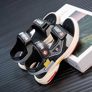 Boys' Summer Sandals, Middle and Large Children's New Non-Slip Soft-Soled Student Shoes, Junior High School Students' Korean Style Sports Boys' Sandals