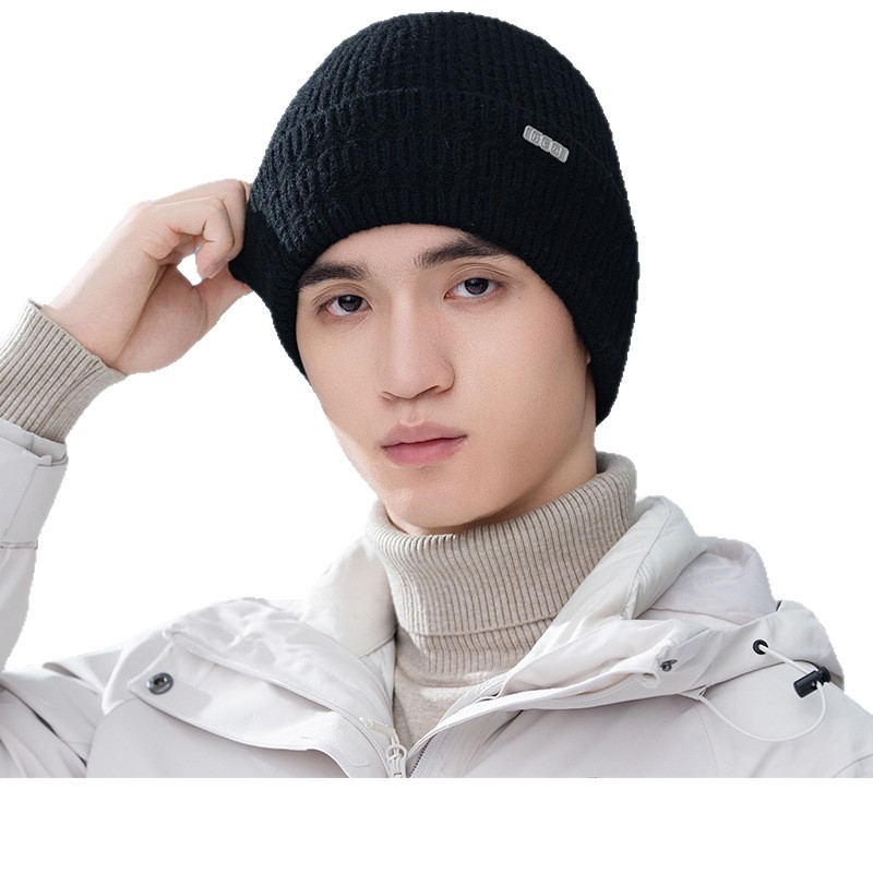 Cappello invernale da uomo in maglia da ciclismo, caldo, antivento, antifreddo, con fodera in pile spesso, con protezione per le orecchie_voghion.com