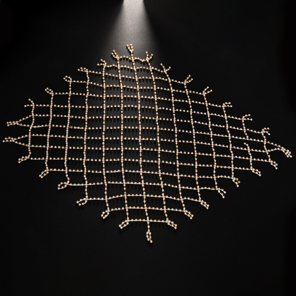 Transfronterizo nueva cadena de rosas de malla personalidad exagerada tocado de diamante joyas de cabello accesorios callejeros tocado de mujer