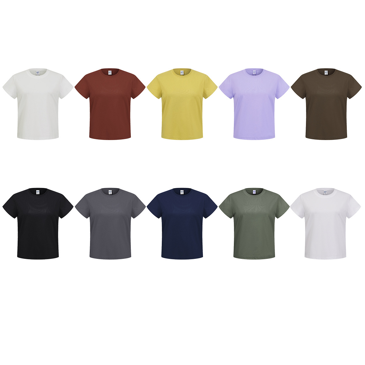 2026 nuevo transfronterizo 210g clásico de cuello redondo camiseta de color sólido camiseta de moda de verano camiseta de mujer de manga corta image 6