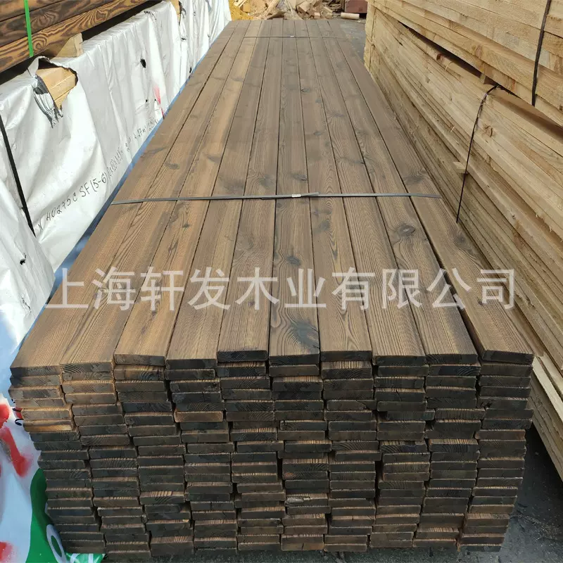 防腐木地板户外板材木板木条木方碳化木庭院实木板材室外桑拿板