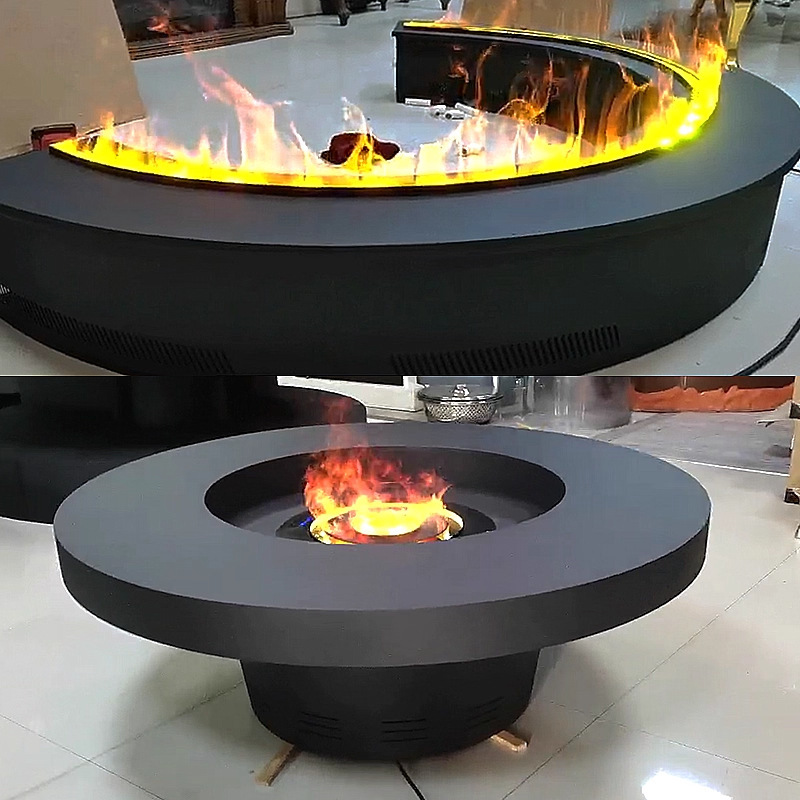 3d雾化壁炉芯户外装饰嵌入式火光火焰圆形壁炉篝火盆3D仿真火焰|undefined