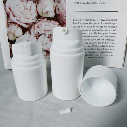 30ml 50ml porcelain white pp vacuum bottle lotion essence cream plastic repackaged snap bottle lotion press bottle