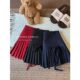 Sweet Spice Dot Black Pleated Skirt Women's Summer Bow Anti-glare A- line Skirt High Waist Slimming Skirt