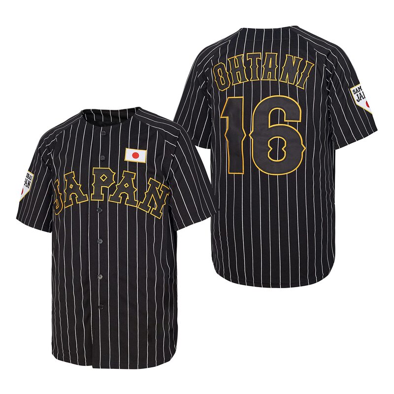[Embroidered Us Size Ready Stock] Cross-Border Amazon Baseball Uniform Ohtani No. 16 Baseball Shirt Hip-Hop Party Jersey