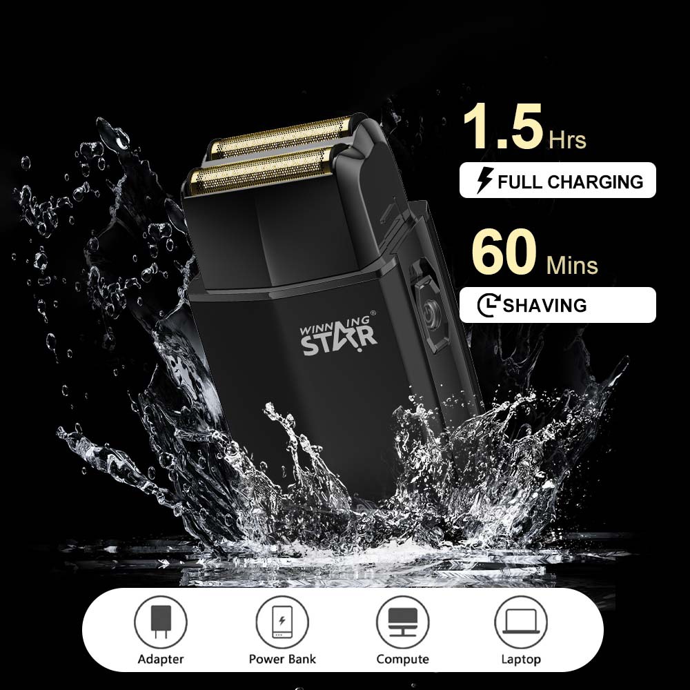 Winning Star TYPE-C doméstico transfronterizo carga pequeña afeitadora eléctrica alternativa impermeable portátil