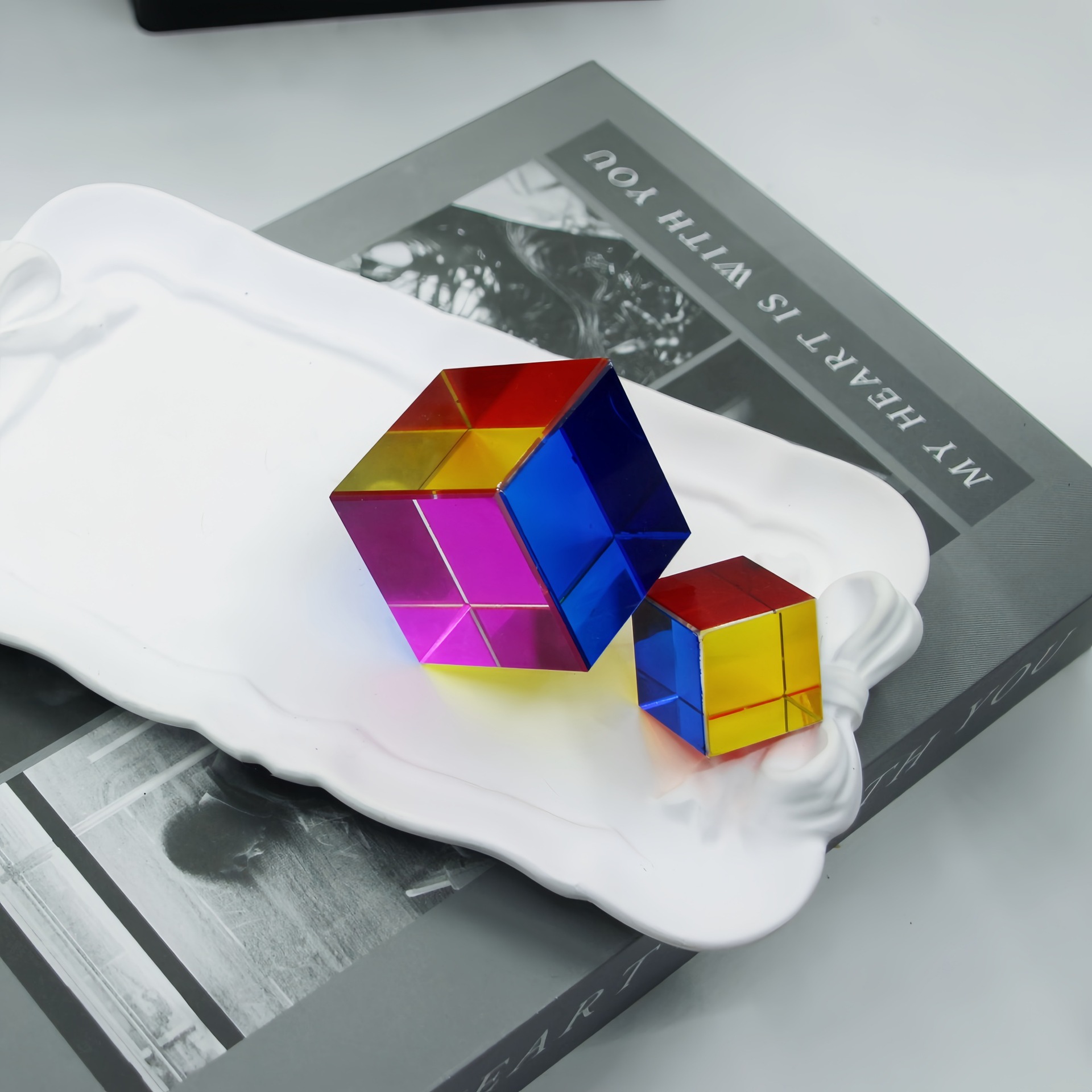 Cubo prisma adornos de escritorio arco iris atrapador regalos de vacaciones suministro transfronterizo mayorista