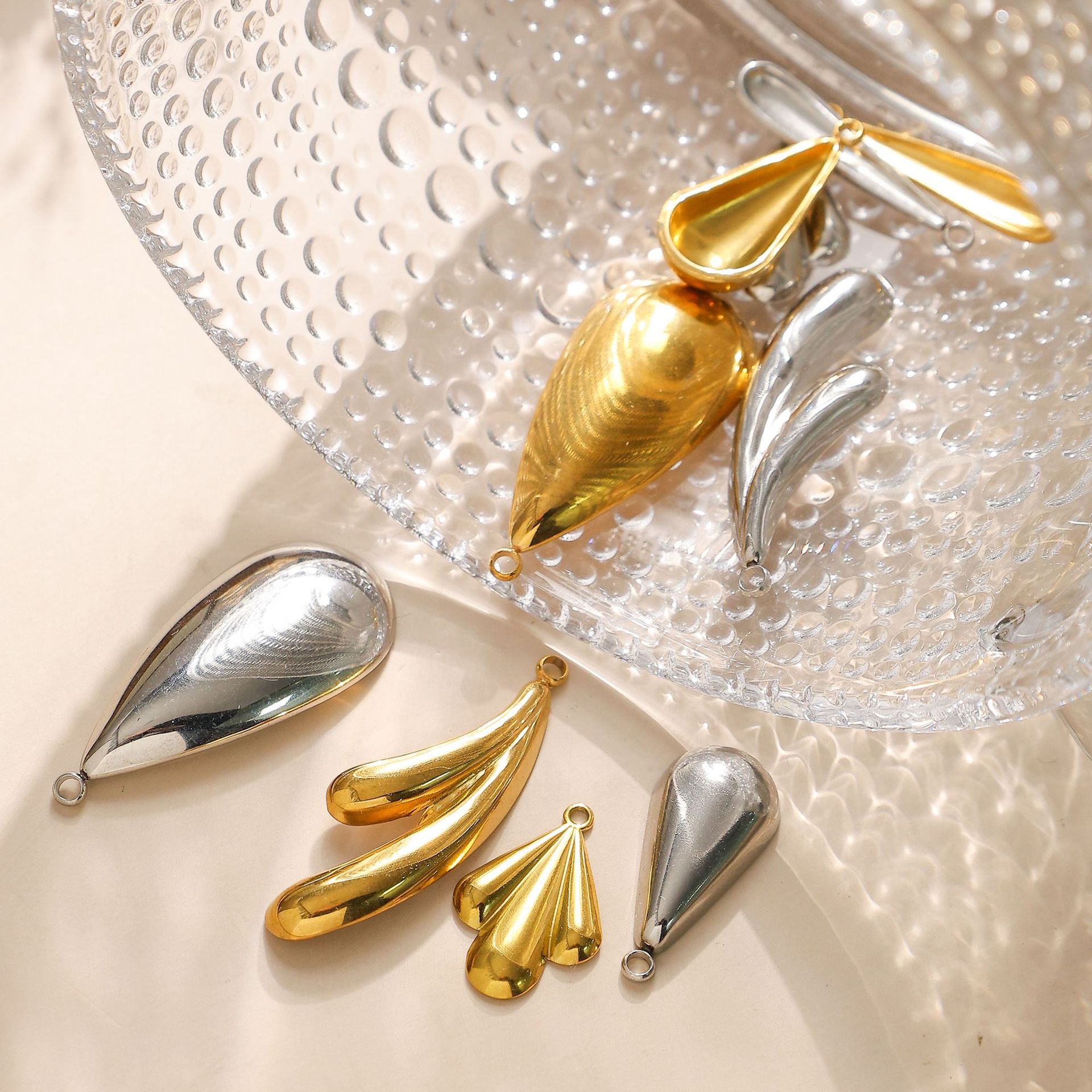 Pendant Jewelry Making Type DIY Jewelry Accessories Classification 1 Piece 304 Stainless Steel Water Droplets Pendant