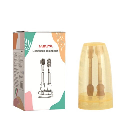 Baby silicone toothbrush toddler oral cleaner baby tongue coating deciduous teeth cleaning 0-18 months newborn