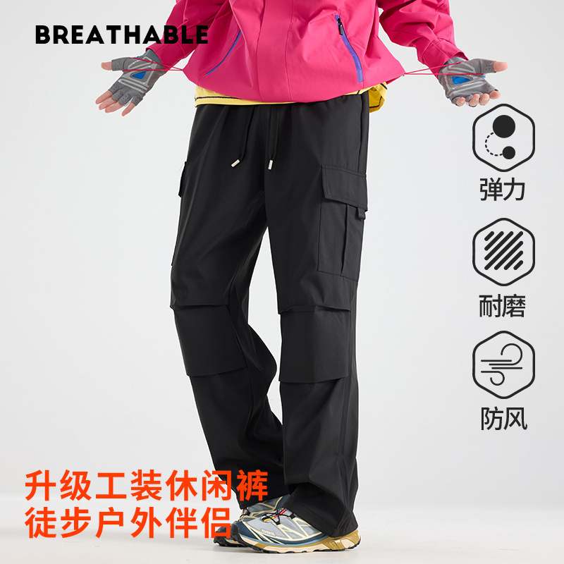 Men's Windproof Waterproof Scratch-resistant Wear-resistant Cargo Pants Women's Outdoor Travel Warm Pants Straight Pants Customized