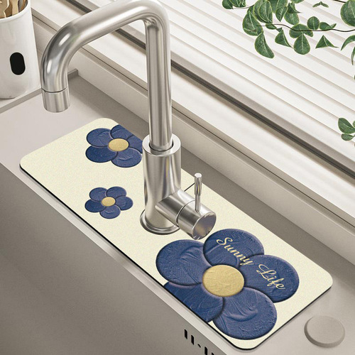 Creamy faucet absorbent pad diatom mud kitchen countertop quick-drying non-slip pad pool sink anti-mold pad