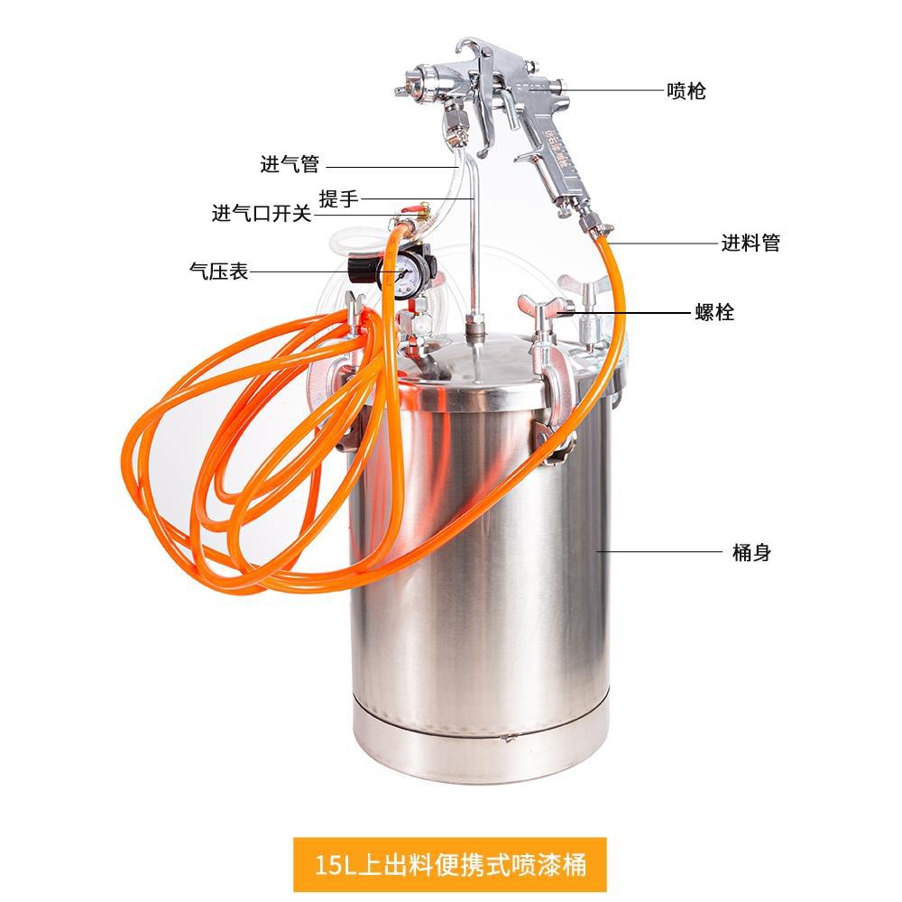 2升5L10L15仿大理石水包水砂彩油漆乳胶喷漆枪涂料抢气动压力桶