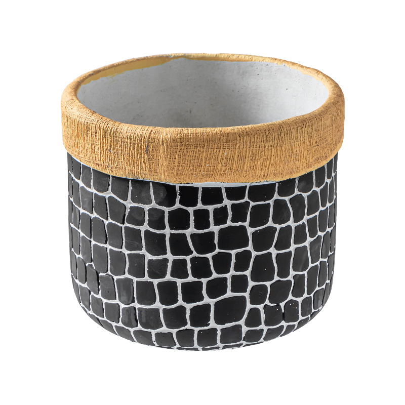 Estilo retro redondo verde rábano suculento flor placa creativa verde planta placa interior escritorio balcón bonsai purificación aire ligeramente defecto