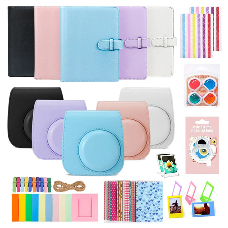 PALLITE mini12/11 Accessories suit 256-page photo album camera bag sticker photo frame accessories 12-piece set