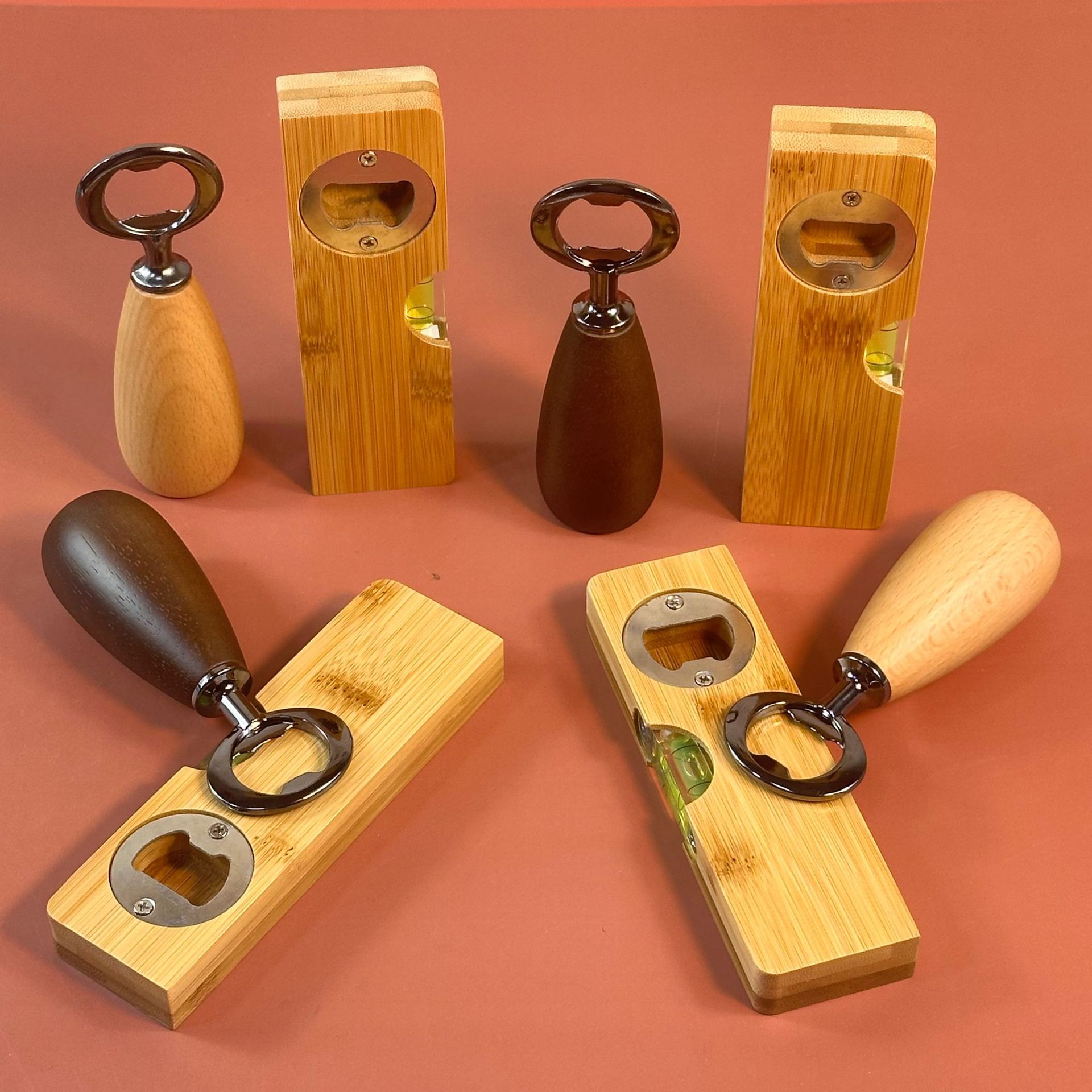 Customized Creative Level Bamboo Bottle Opener Bar Bar Party Beer Bottle Opener Printable Logo Opener