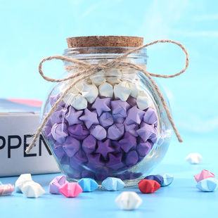 Star Glass Bottle Free Shipping Bottle Large Five-Star Wishing Bottle Drift Bottle Transparent Lucky Star Bottle Chinese Valentine's Day Gift Manufacturer