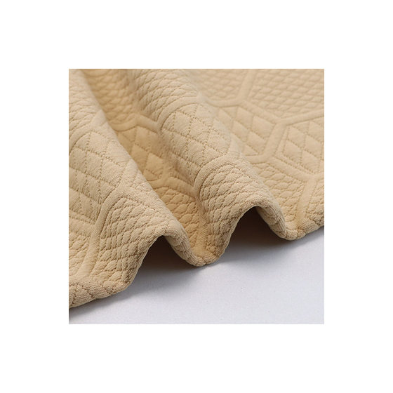 Diamond lattice knitted jacquard fabric 280g polyester ammonia cotton jacquard air layer thickened warm clothing fabric