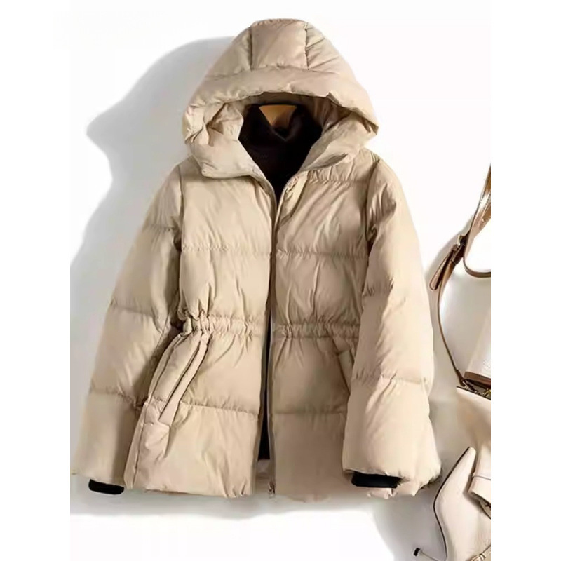 Japanese-style Hooded Short Cotton-padded Coat Women's Winter Drawstring Tight Waist Slim-fit Slimming Puff Bread Suit for Small Women Japanese-style Hooded Short Cotton-padded Coat Women's Winter Drawstring Tight Waist Slim-fit Slimming Puff Bread Suit for Small Women