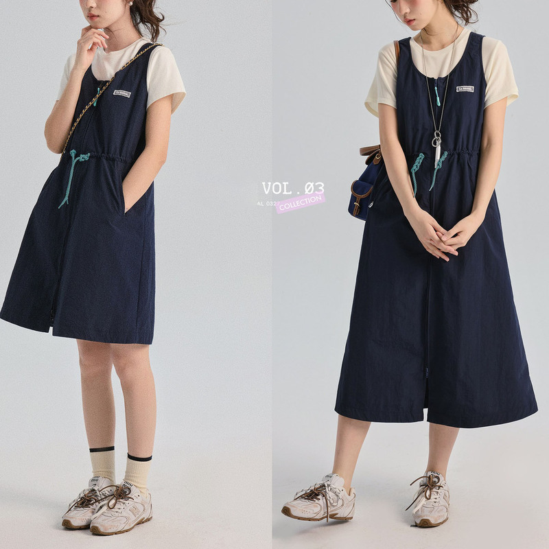 "Sketch Workroom" "Blue Harbor Lis" Outdoor Sporty A- word U-neck Long/Short Vest dress