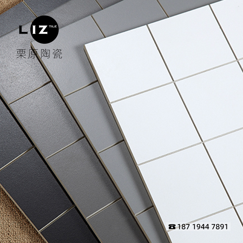 简约现代厨房卫生间墙砖格子小白砖北欧瓷砖面包砖300x600拉槽砖