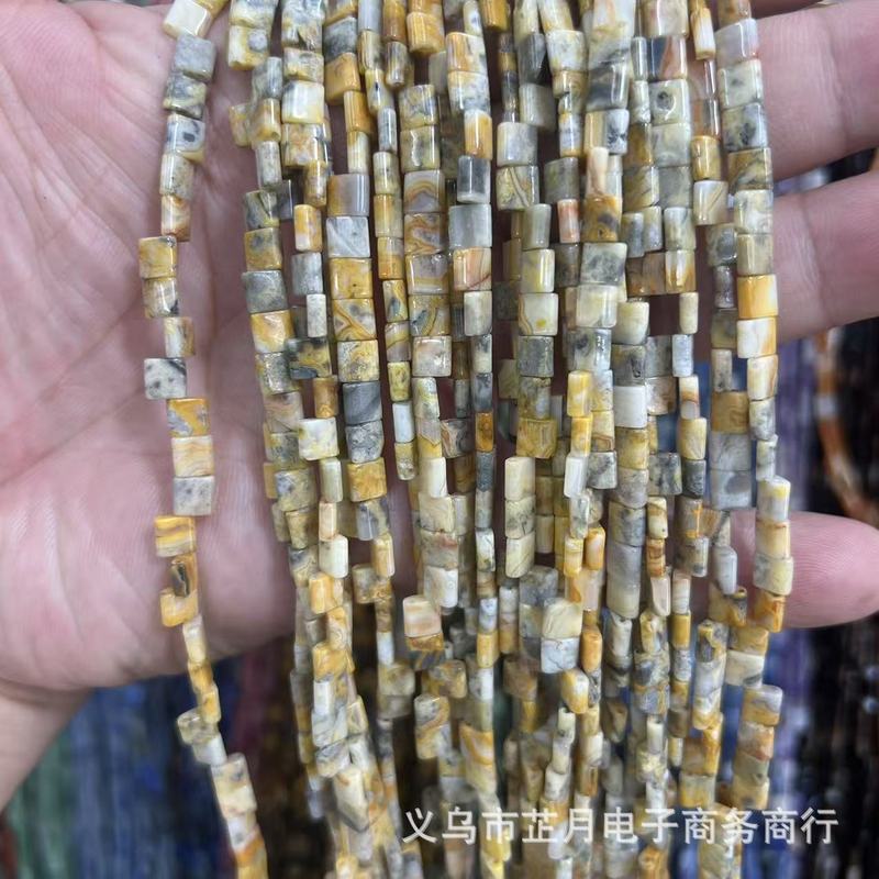 5*5mm双孔提拉米珠天然水晶玛瑙石头散珠串珠diy饰品手工材料批发|undefined
