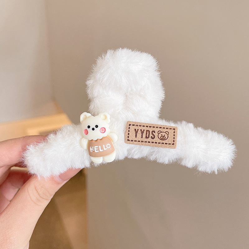 Estilo francés gran felpa clip de pelo de acrílico clip de tiburón Otoño e Invierno horquilla de alto grado versátil agarre del pelo updo tocado de pelo