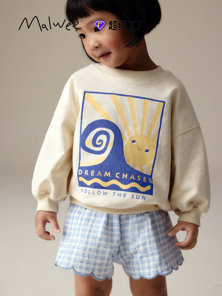 Malwee otoño chaqueta infantil nuevo cuello redondo de manga larga Europa y América chaqueta infantil