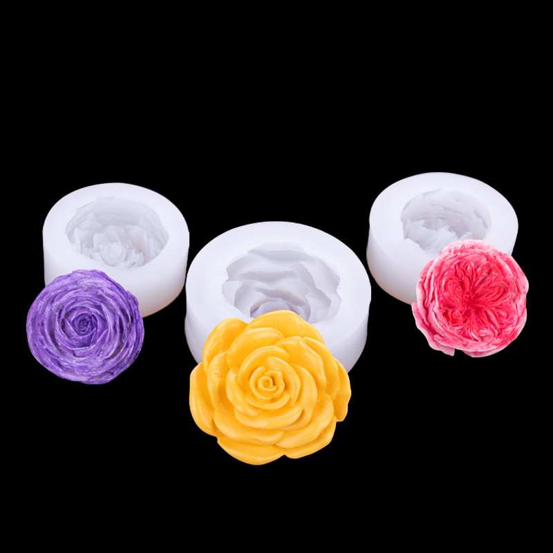 Simulación tridimensional flor molde de silicona creativo hecho a mano jabón aromaterapia vela molde accesorios para hornear