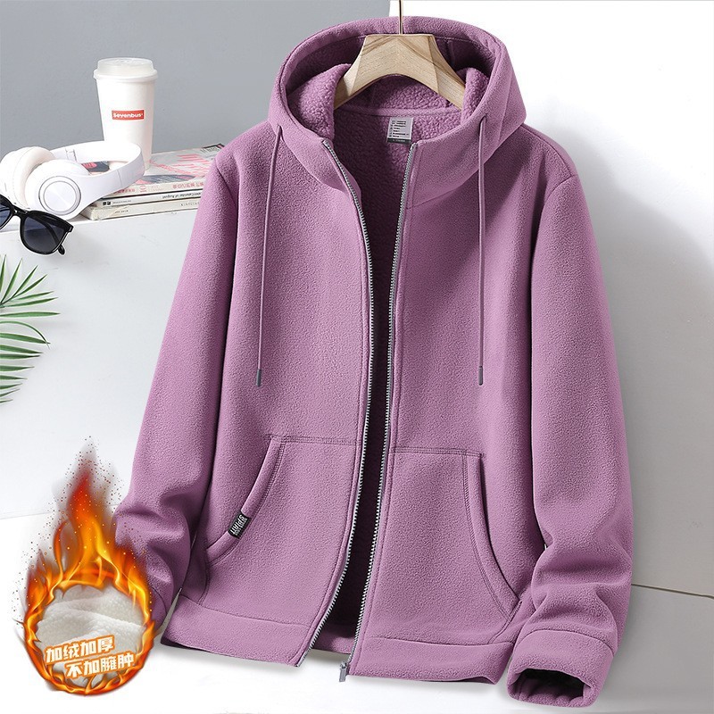 Couple's fleece-lined Sweater Men's and Women's Autumn and Winter Casual Loose Outdoor Cardigan Lamb Fleece Jacket Fleece Fashion Couple's fleece-lined Sweater Men's and Women's Autumn and Winter Casual Loose Outdoor Cardigan Lamb Fleece Jacket Fleece Fashion