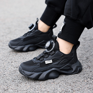2025 Autumn New Children's Sports Shoes Breathable Mesh Rotating Buckle Lightweight Casual Sports Shoes for Middle and Large Children and Students